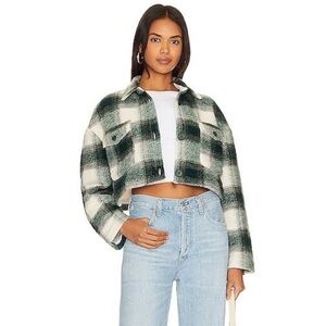 Lovers + Friends Plaid Cropped Jacket